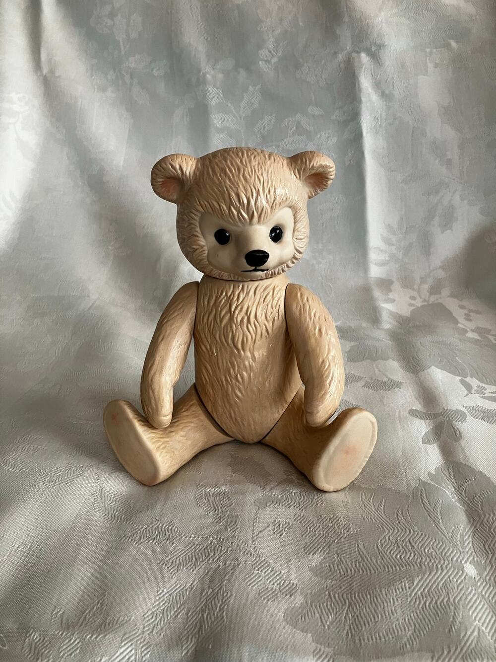 Vintage Style Articulated Ceramic Teddy Bear Figurine Moving Arms Legs Head